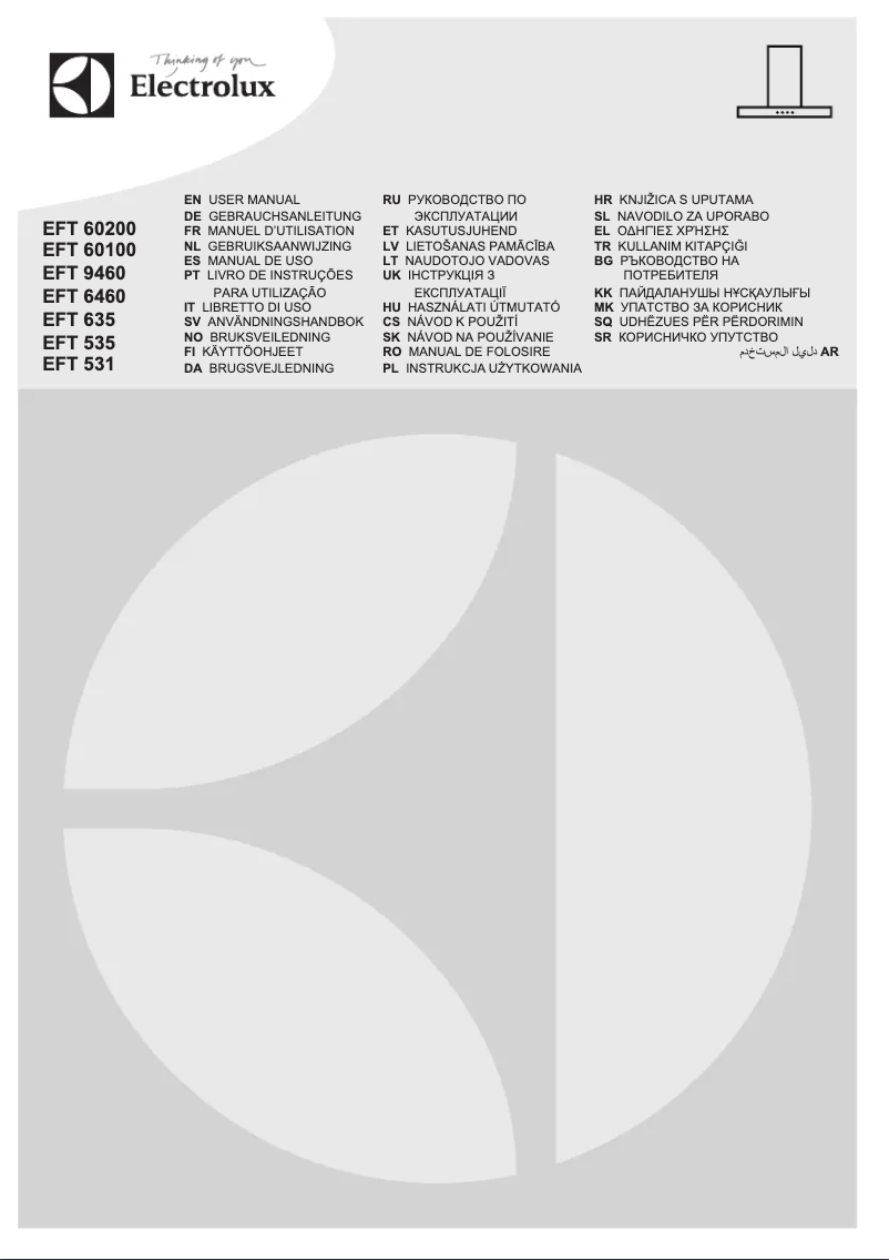 Page 1 de la notice Manuel utilisateur Electrolux EFT635X