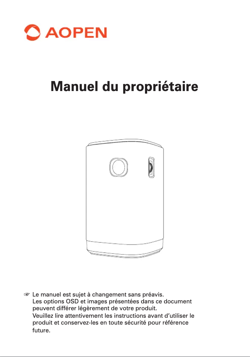 Page 1 de la notice Manuel utilisateur Aopen AV10