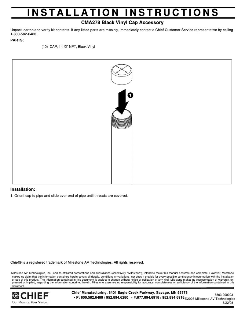 Image de la première page du manuel de l'appareil CMA278