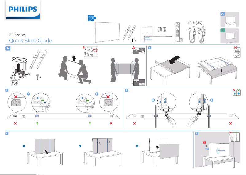 Page 1 de la notice Guide de démarrage rapide Philips 75PUS7906