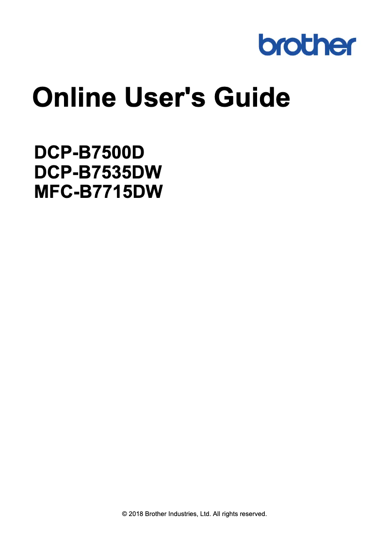 Page 1 de la notice Manuel utilisateur Brother DCP-B7535DW