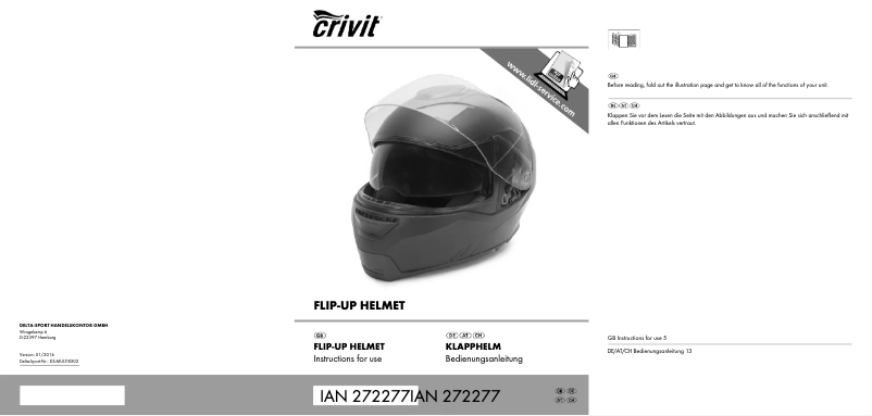 Page 1 de la notice Manuel utilisateur Crivit IAN 272277