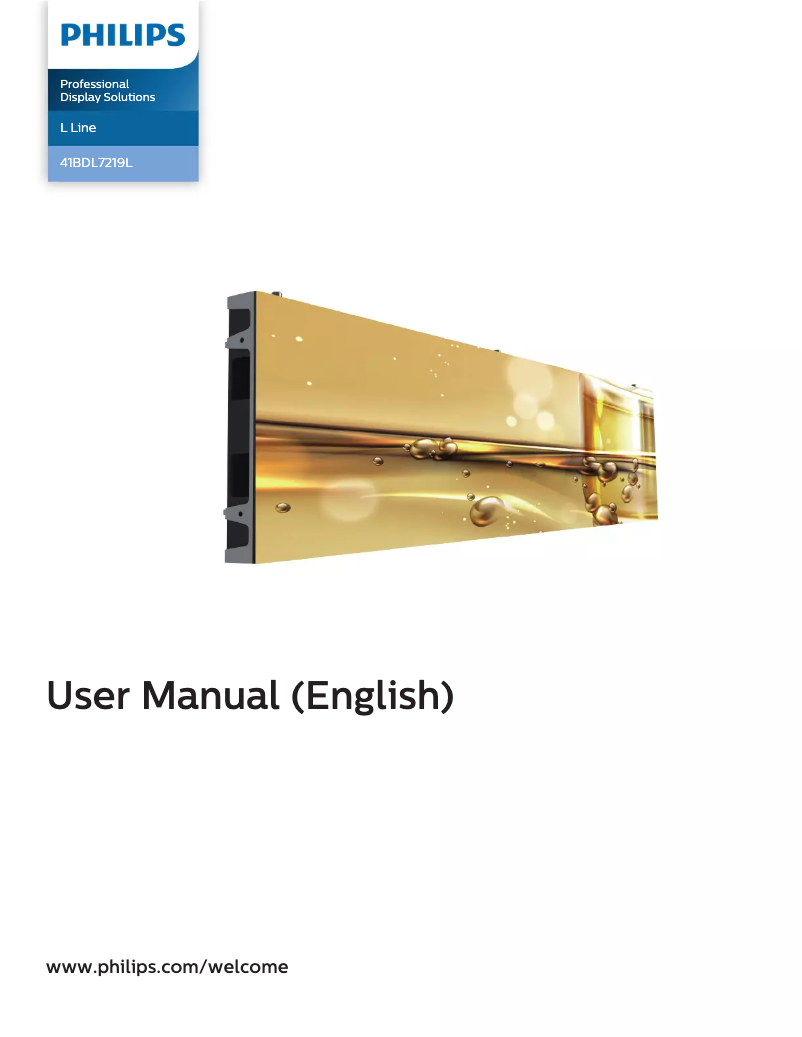 Page n°1 - Manuel utilisateur Philips 41BDL7219L