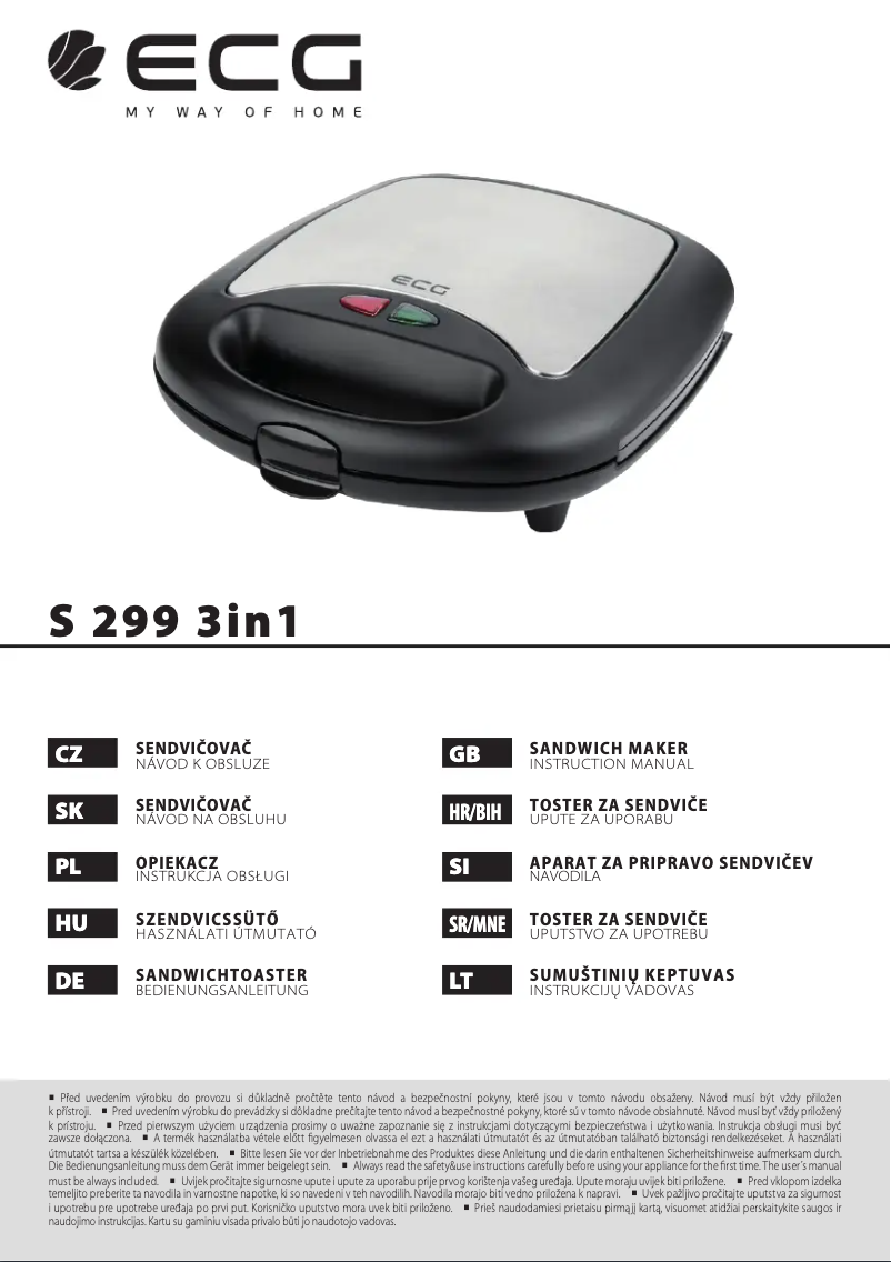Page 1 de la notice Manuel utilisateur ECG S 299 3in1