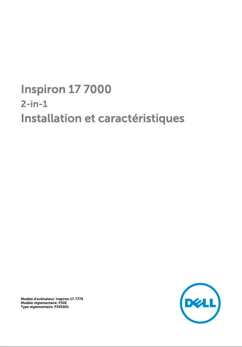 Page n°1 - Guide d'installation Dell Inspiron 17 7000