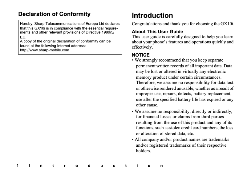 Image de la première page du manuel de l'appareil GX10i