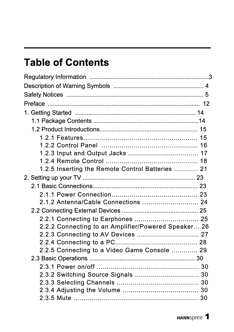 Page 1 de la notice Manuel utilisateur Hannspree ST35-15U1