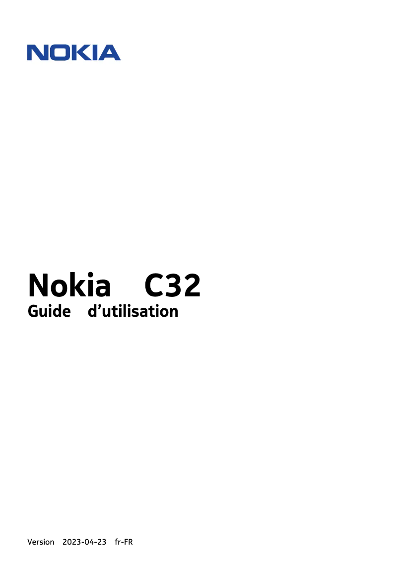 Page 1 de la notice Manuel utilisateur Nokia C32