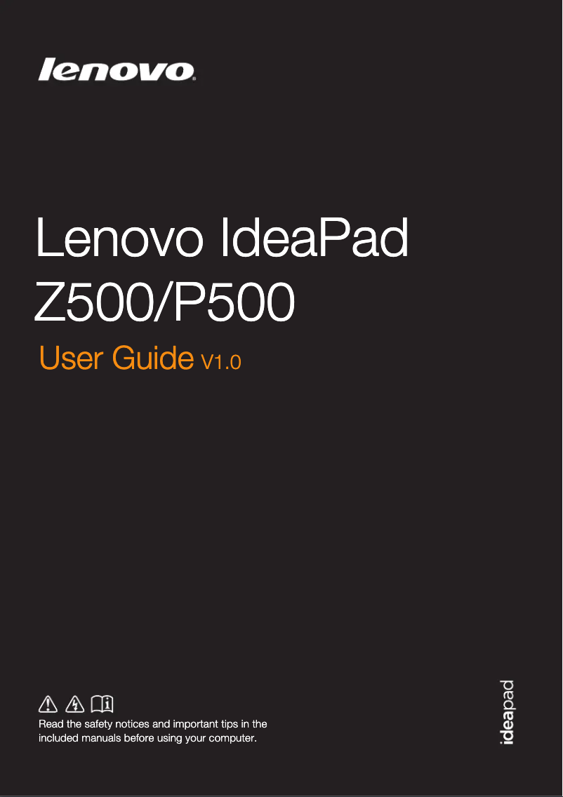 Page n°1 - Manuel utilisateur Lenovo IdeaPad P500