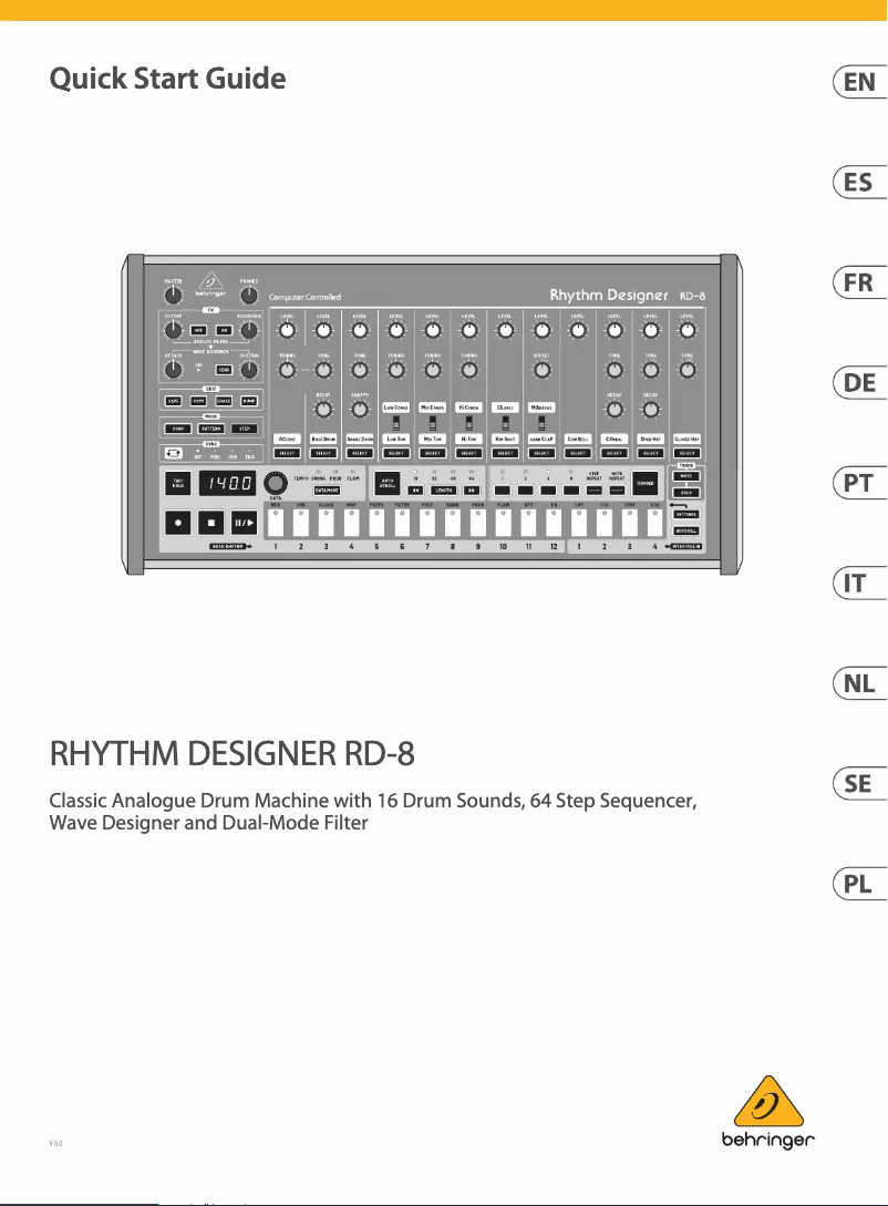 Page n°1 - Guide de démarrage rapide Behringer Rhythm Designer RD-8