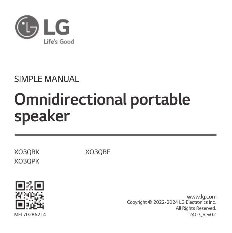Página 1 del manual Manual de usuario LG XBOOM 360 XO3QBE