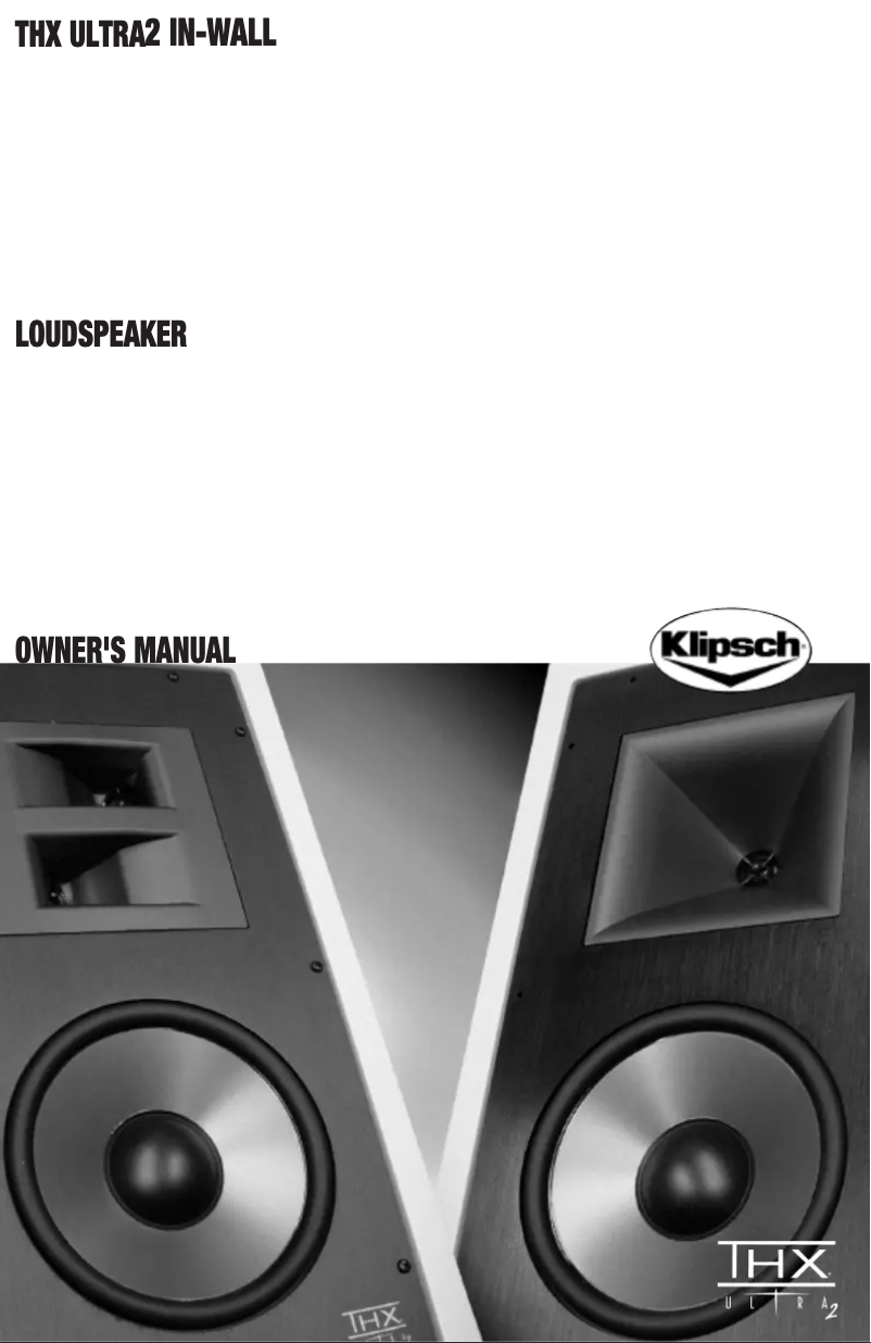 Page n°1 - Manuel utilisateur Klipsch KS-7800-THX