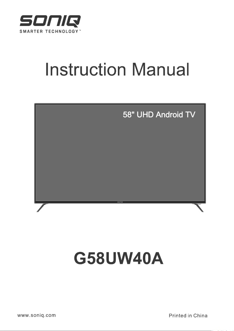 Page n°1 - Manuel utilisateur Soniq G58UW40A