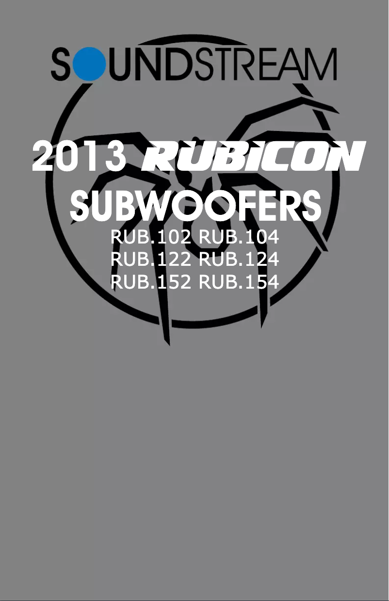 Page 1 de la notice Manuel utilisateur Soundstream Rubicon RUB.122