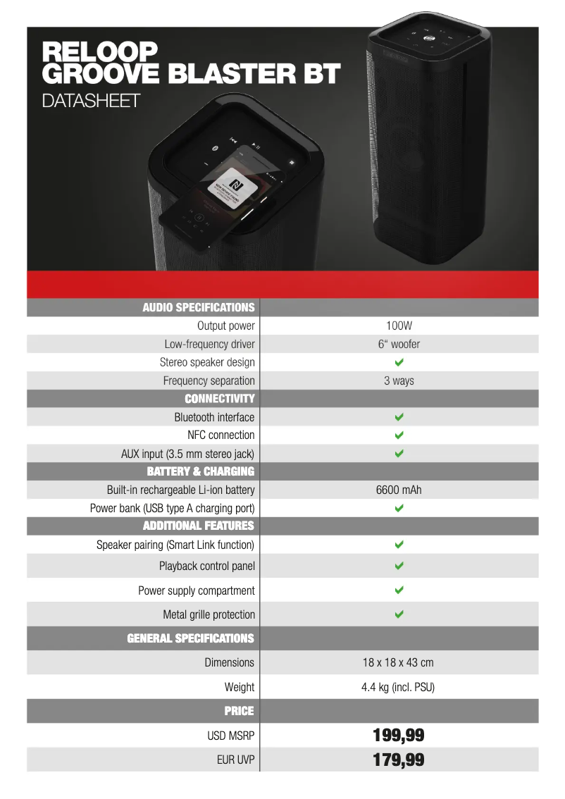 Image de la première page du manuel de l'appareil Groove Blaster BT