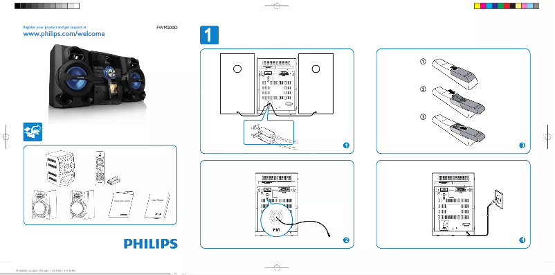 Page n°1 - Guide de démarrage rapide Philips FWM200D