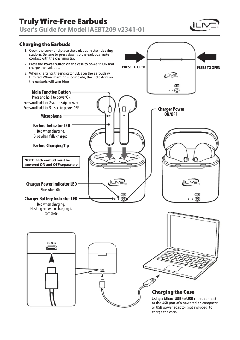 Página 1 del manual Manual de usuario iLive IAEBT209