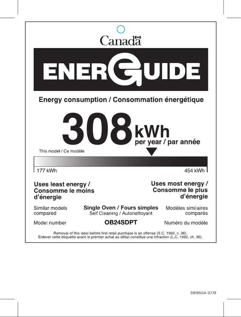 Page n°1 - Label énergétique Fisher & Paykel OB24SDPTB1