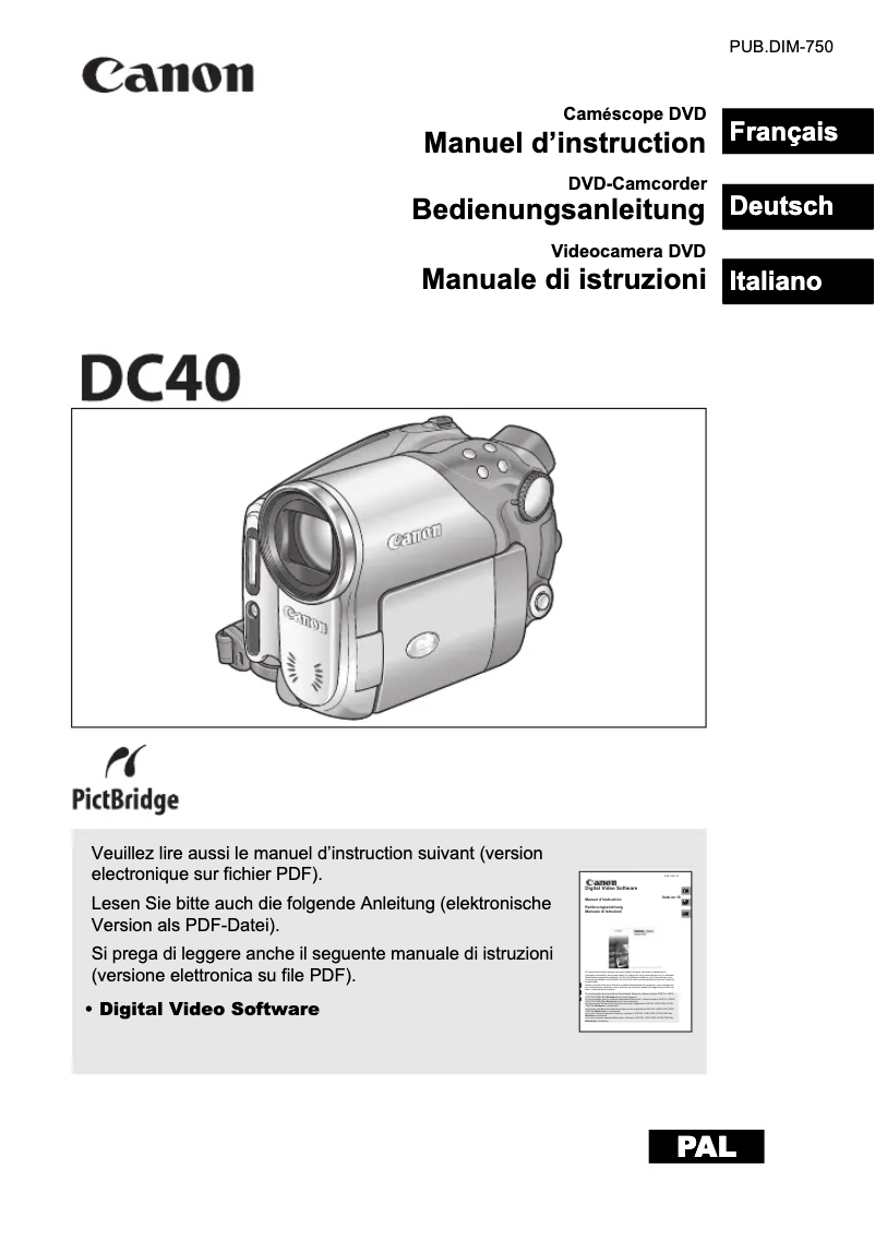 Page n°1 - Manuel utilisateur Canon DC40