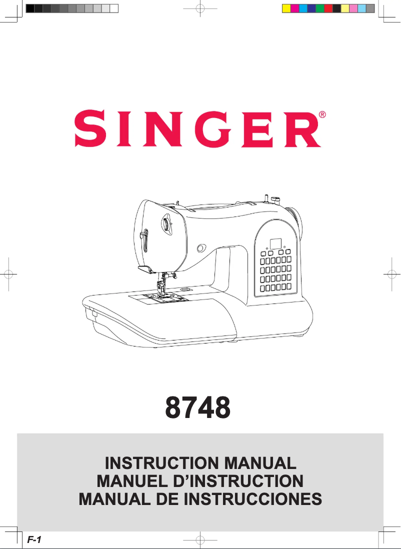 Page n°1 - Manuel utilisateur Singer 8748