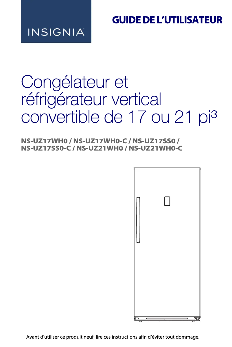 Imagen de la primera página del manual del dispositivo NS-UZ17WH0