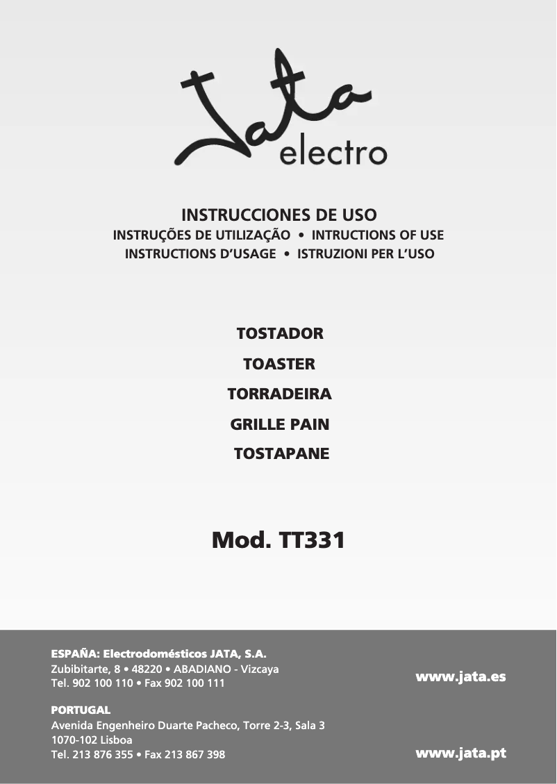 Image de la première page du manuel de l'appareil TT331