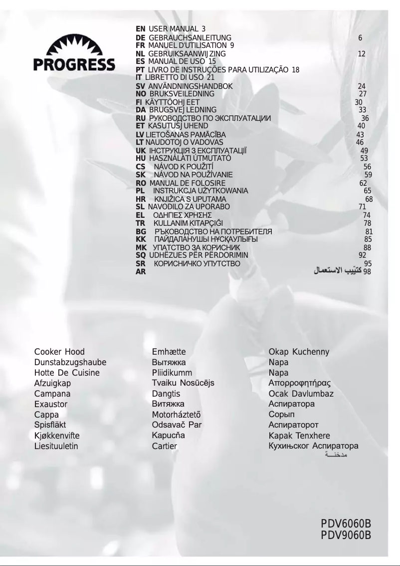 Page 1 de la notice Manuel utilisateur Progress PDV6060B