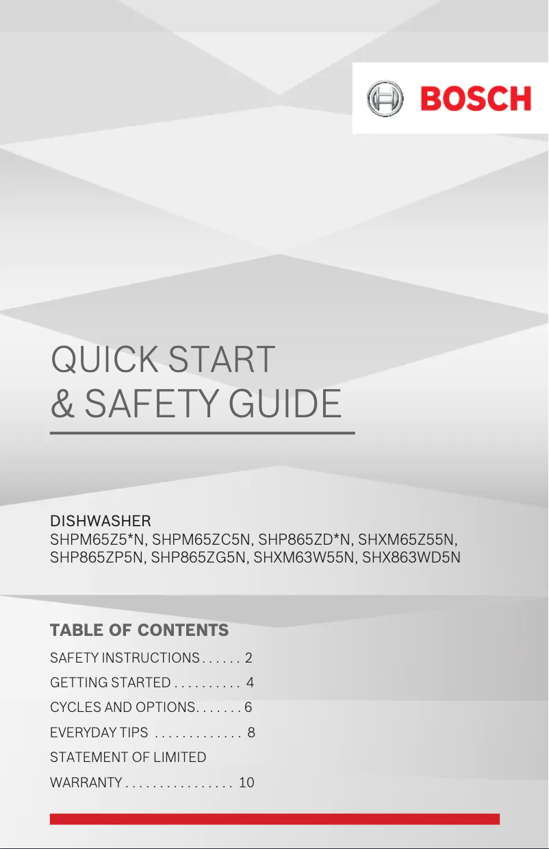 Image de la première page du manuel de l'appareil SHP865ZP5N