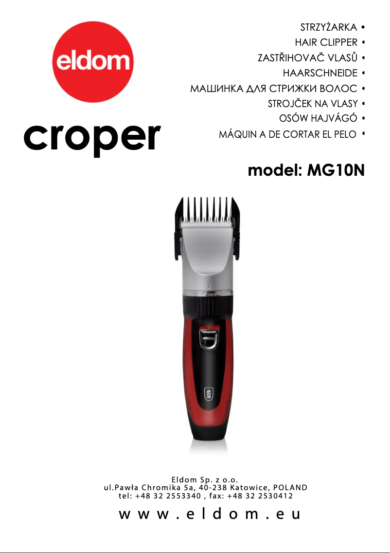 Image de la première page du manuel de l'appareil Croper MG10N