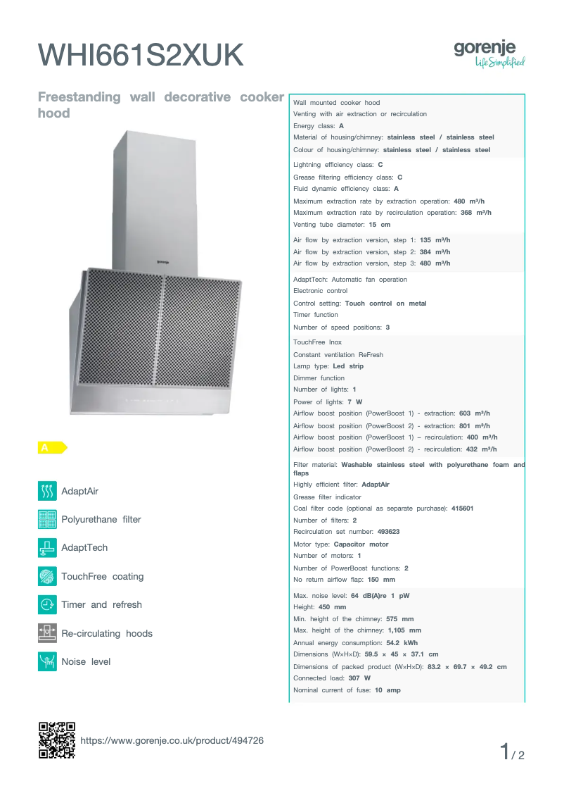 Image de la première page du manuel de l'appareil WHI661S2XUK