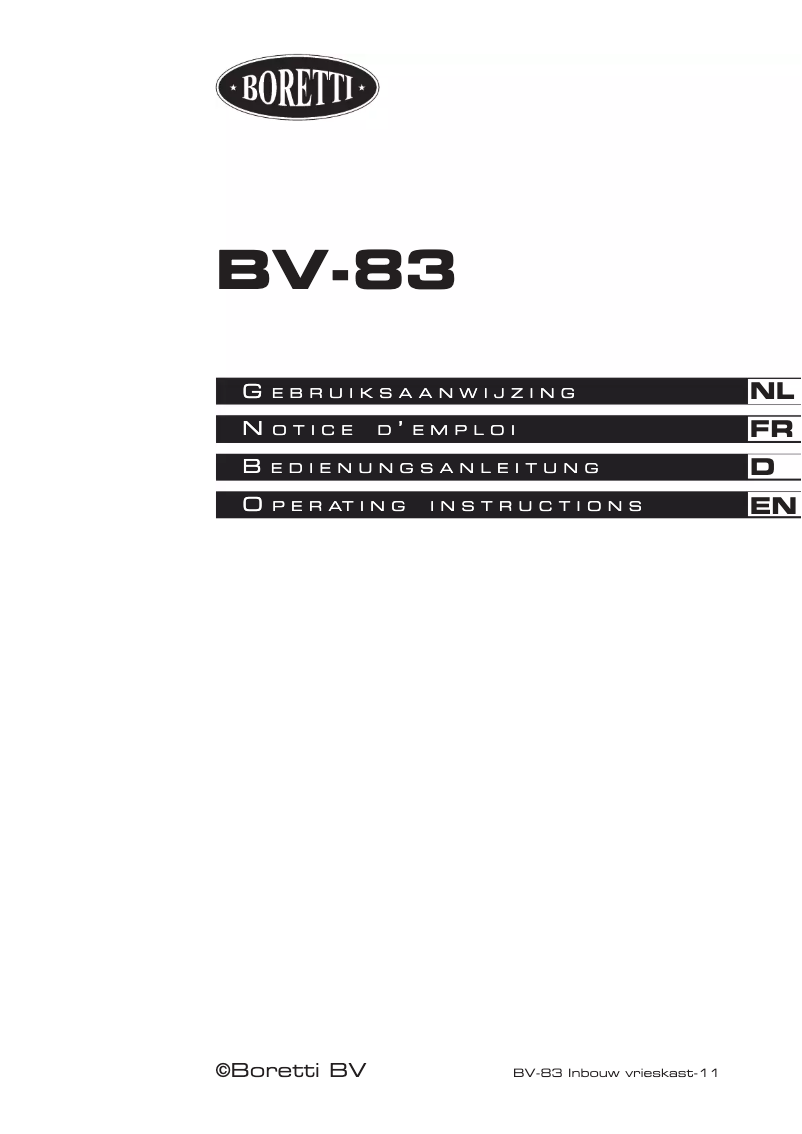 Page n°1 - Manuel utilisateur Boretti BV-83