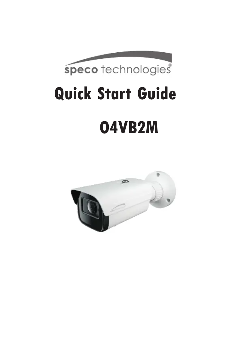 Page n°1 - Guide de démarrage rapide Speco Technologies O4VB2M