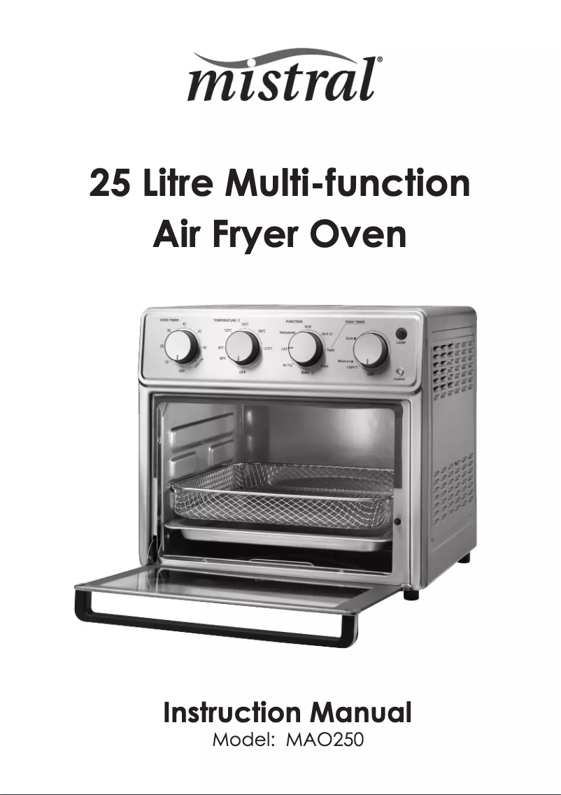 Page 1 de la notice Manuel utilisateur Mistral MAO250
