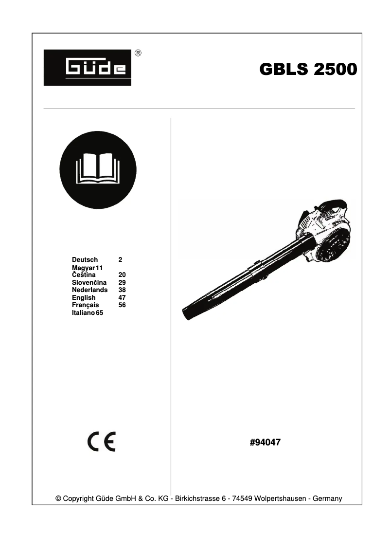 Página 1 del manual Manual de usuario Güde GBLS 2500