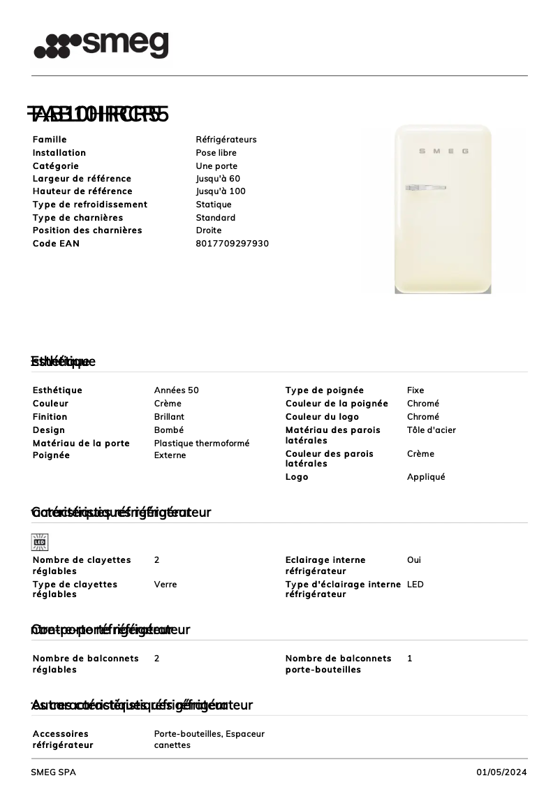 Image de la première page du manuel de l'appareil FAB10HRCR5