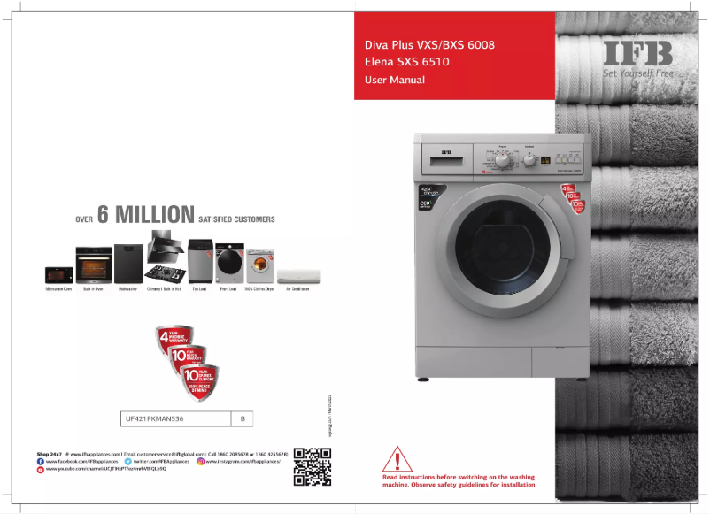 Page 1 de la notice Manuel utilisateur IFB Diva Plus BXS 6008