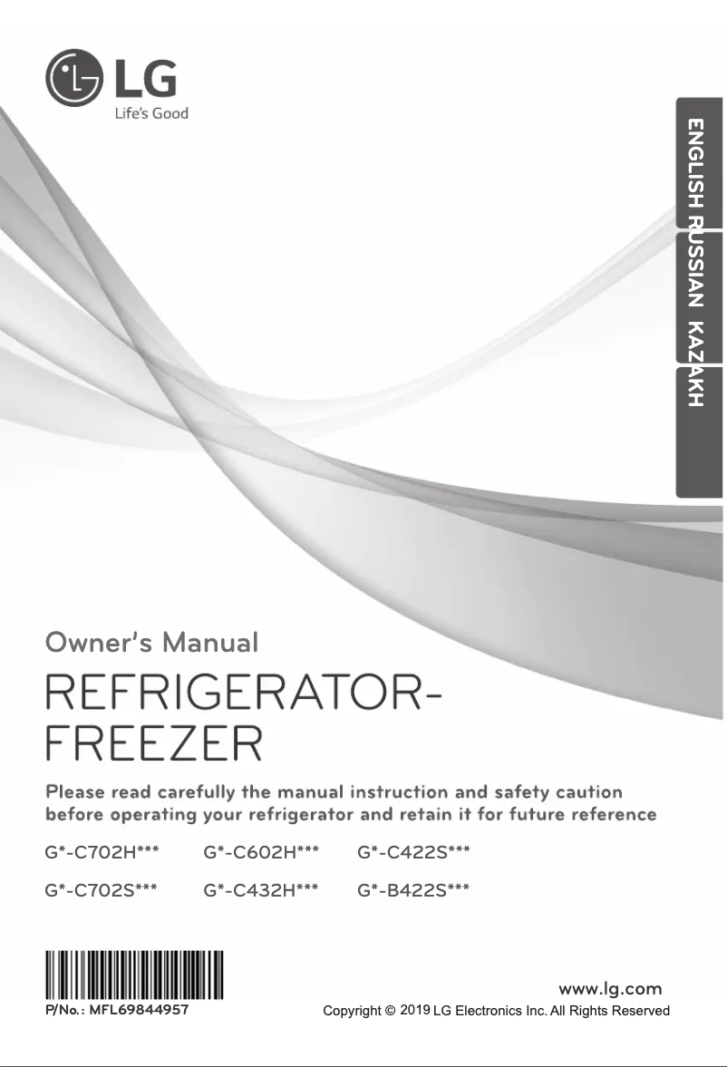 Page 1 de la notice Manuel utilisateur LG GN-B422SECL