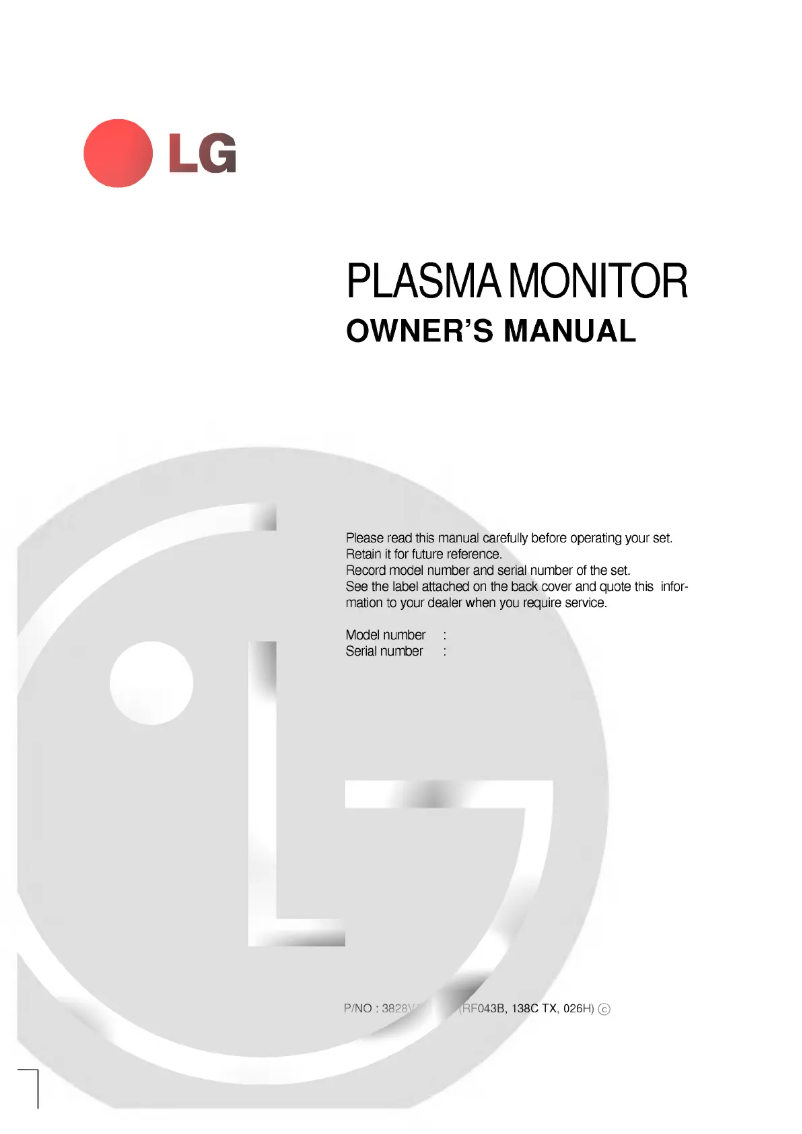 Page 1 de la notice Manuel utilisateur LG MT-42PX10H