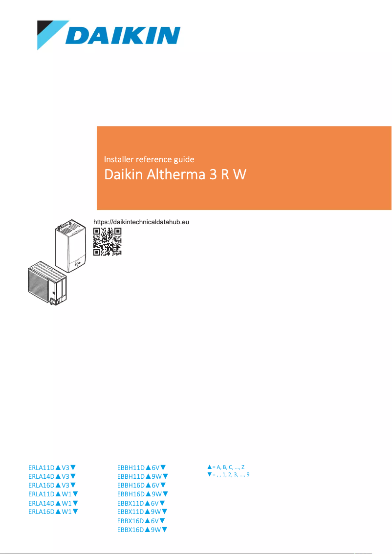 Page 1 de la notice Guide d'installation Daikin EBBX11DF9W