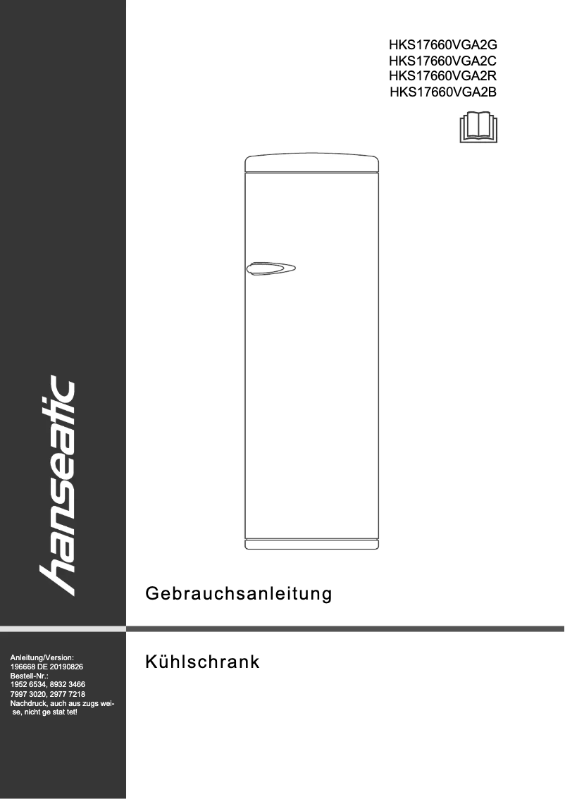 Page 1 de la notice Manuel utilisateur Hanseatic HKS17660VGA2R