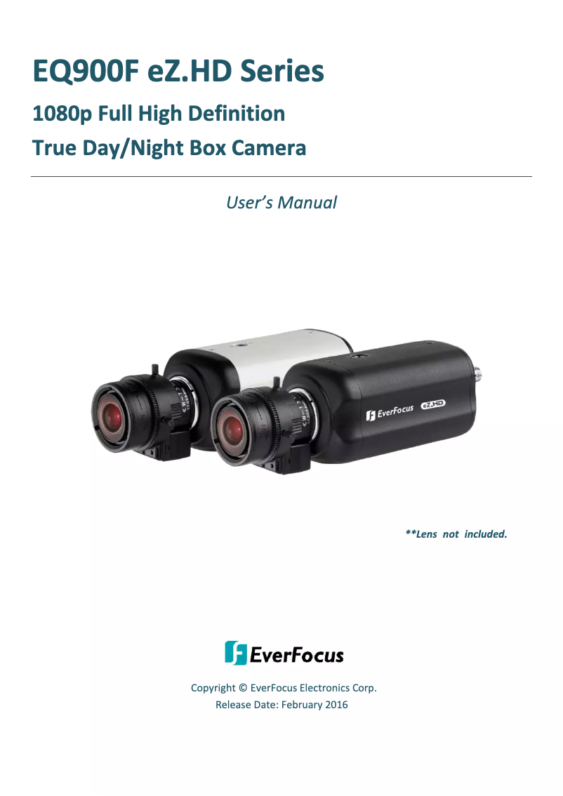 Page n°1 - Manuel utilisateur EverFocus EQ900F