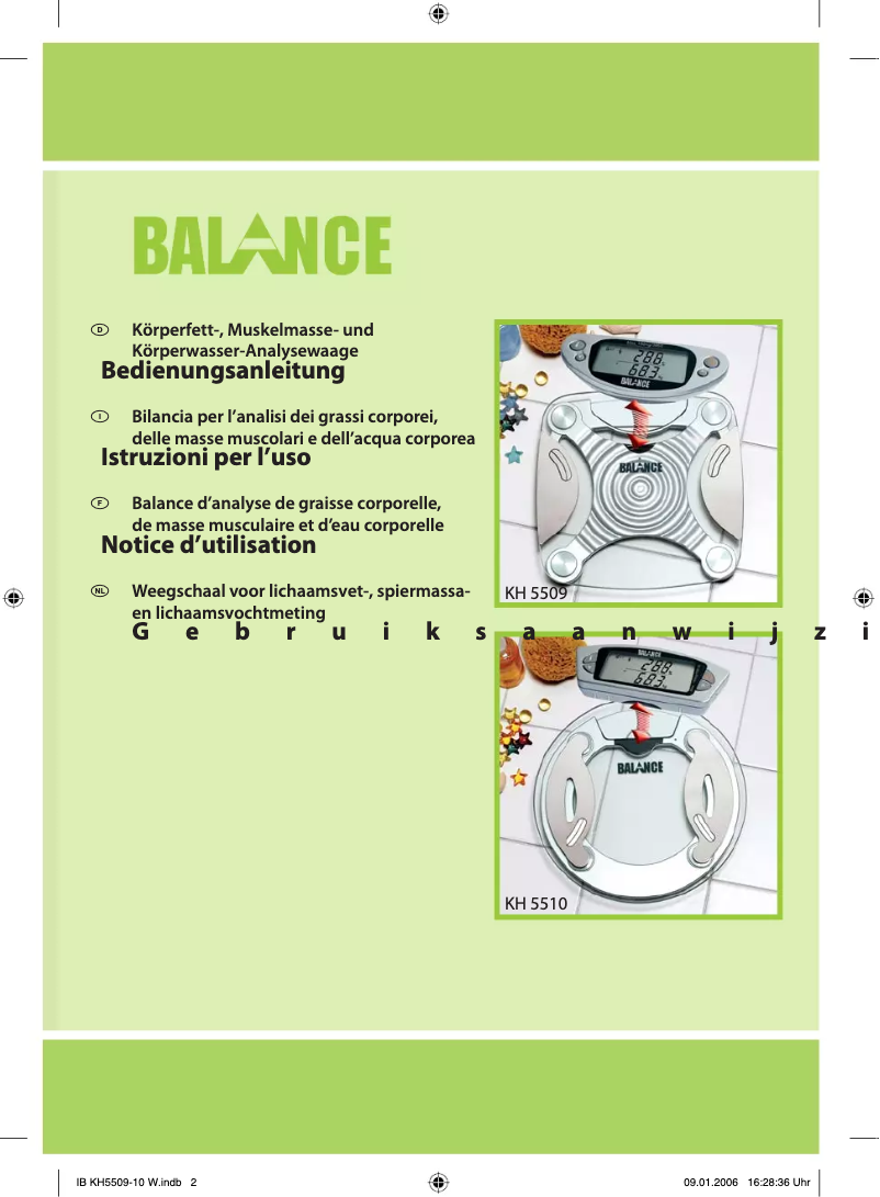 Page 1 de la notice Manuel utilisateur Balance KH 5510