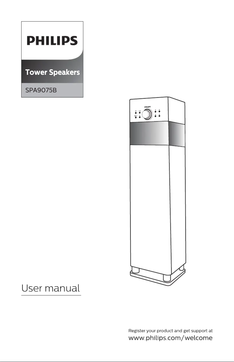 Page 1 de la notice Manuel utilisateur Philips SPA9075B