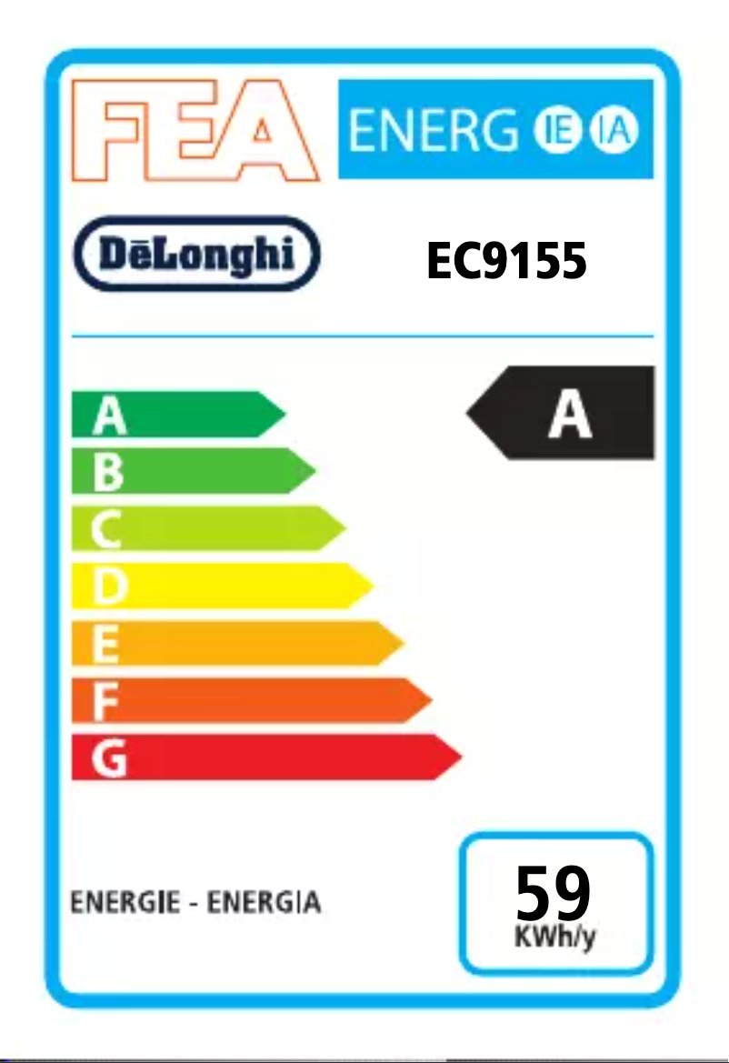Page n°1 - Label énergétique DeLonghi La Specialista Arte EC9155