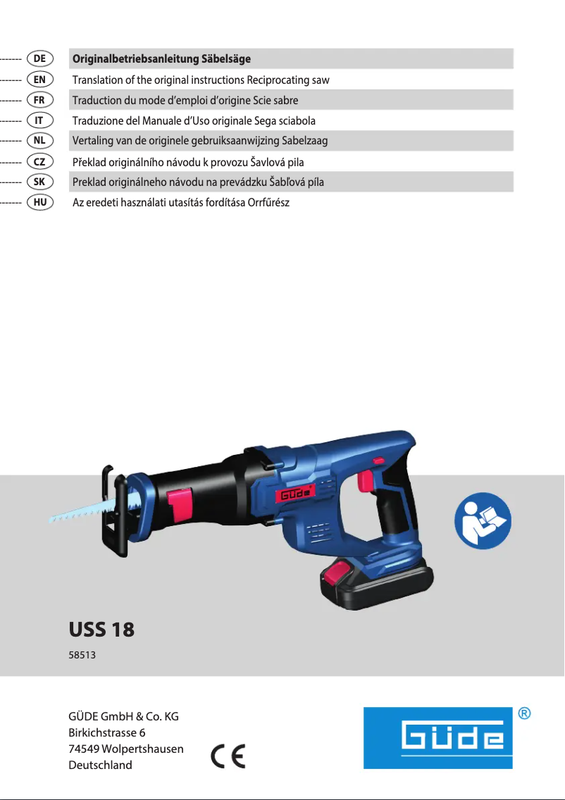 Page 1 de la notice Manuel utilisateur Güde USS 18-0