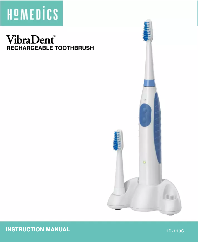 Page n°1 - Manuel utilisateur Homedics VibraDent HD-110
