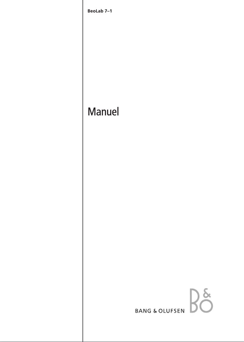 Page n°1 - Manuel utilisateur Bang & Olufsen BeoLab 7-1