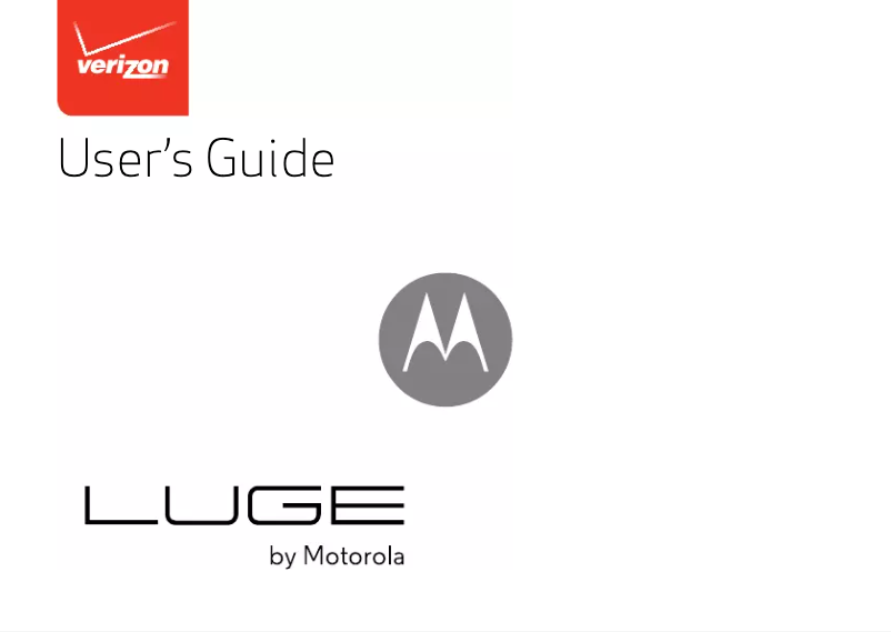 Page n°1 - Manuel utilisateur Motorola Luge
