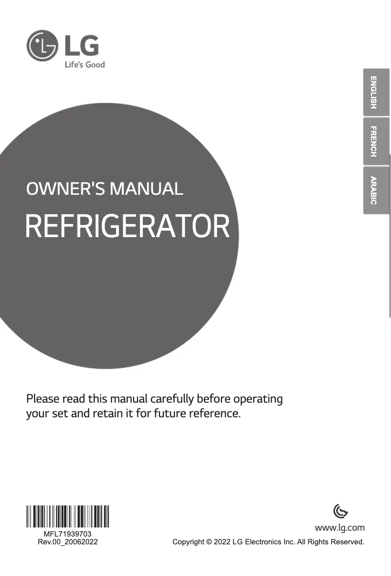 Page n°1 - Manuel utilisateur LG GN-B422PQGB