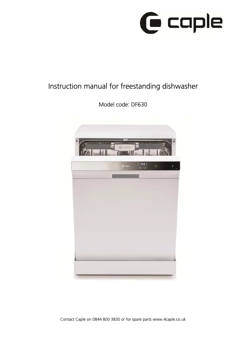 Page 1 de la notice Manuel utilisateur Caple DF630